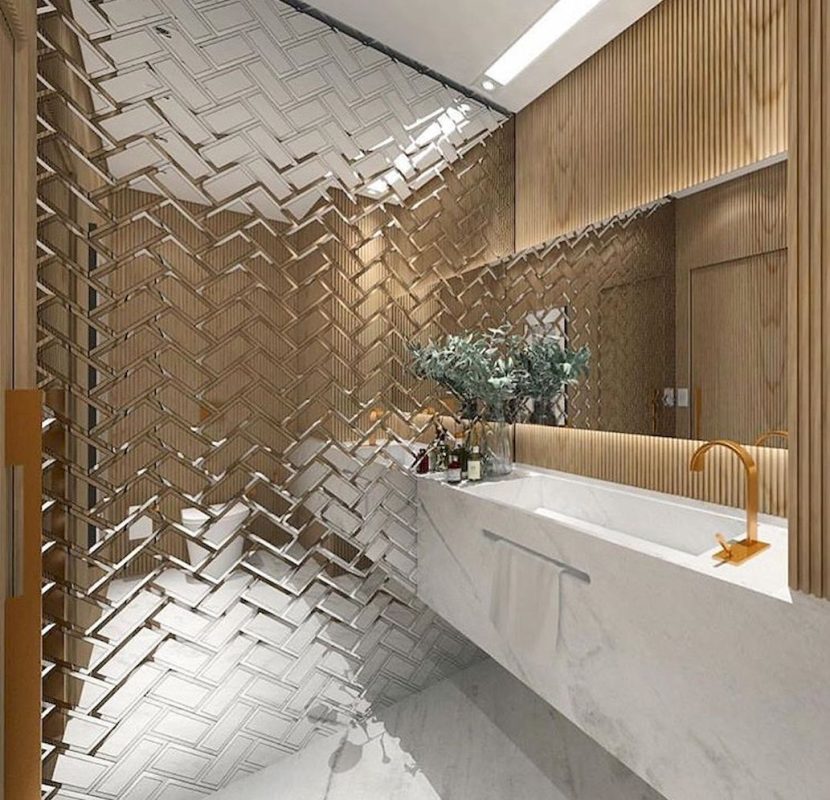 Bathroom V-Groove Side Mirror