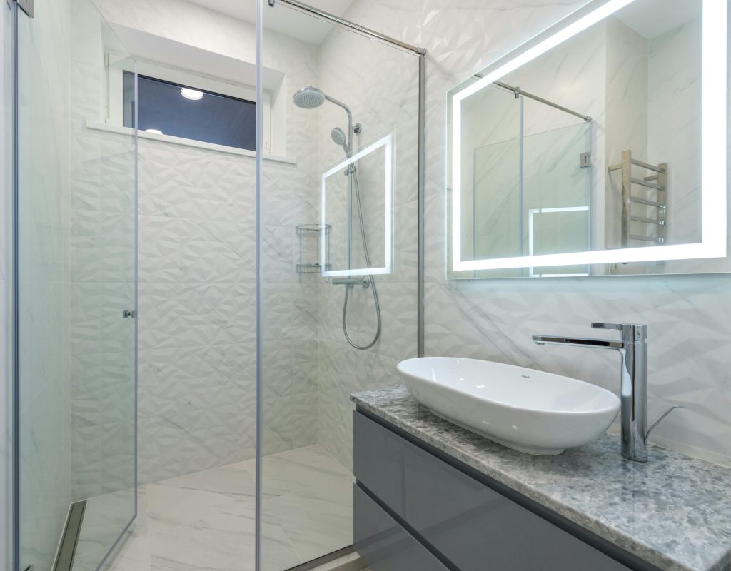 LED-backed mirrors